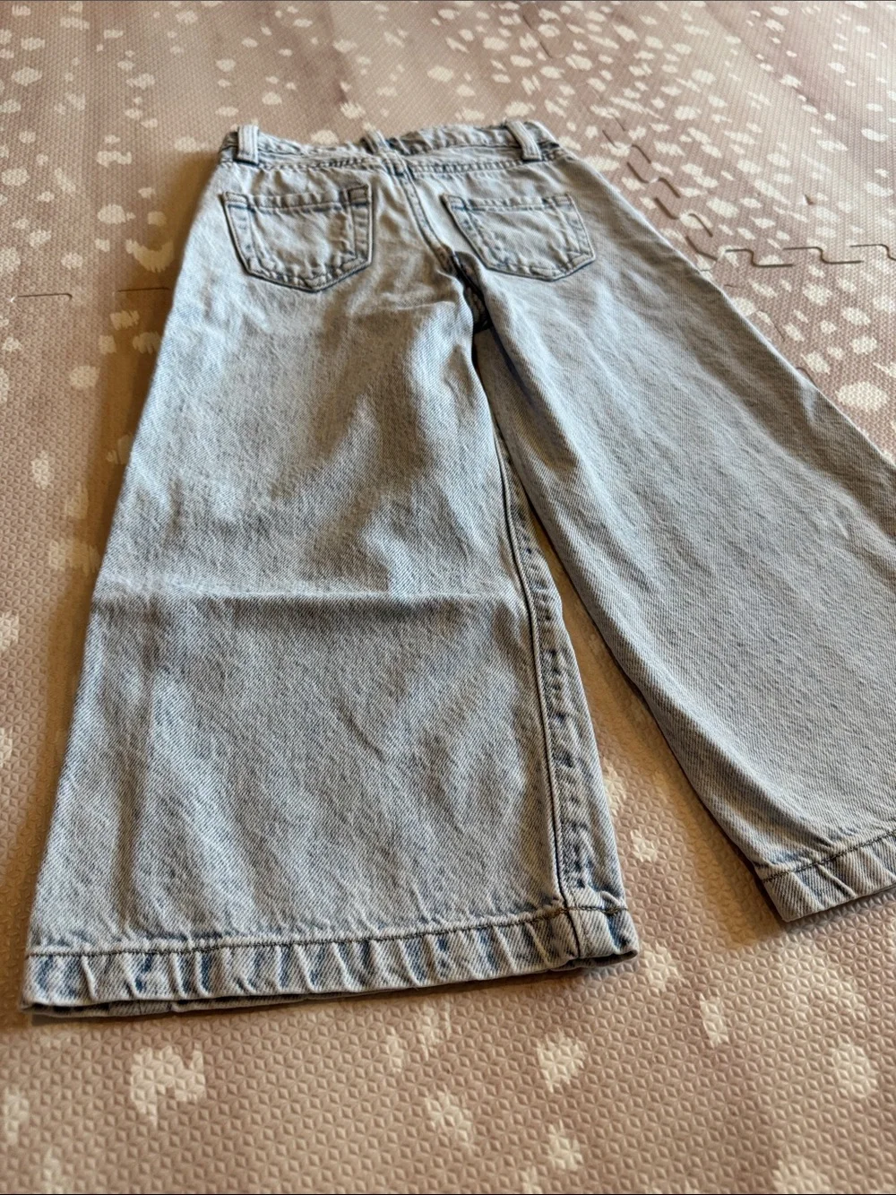 Gap Kids High Stride Ankle Wide Leg Jeans Girls Size 5 Light Wash Denim